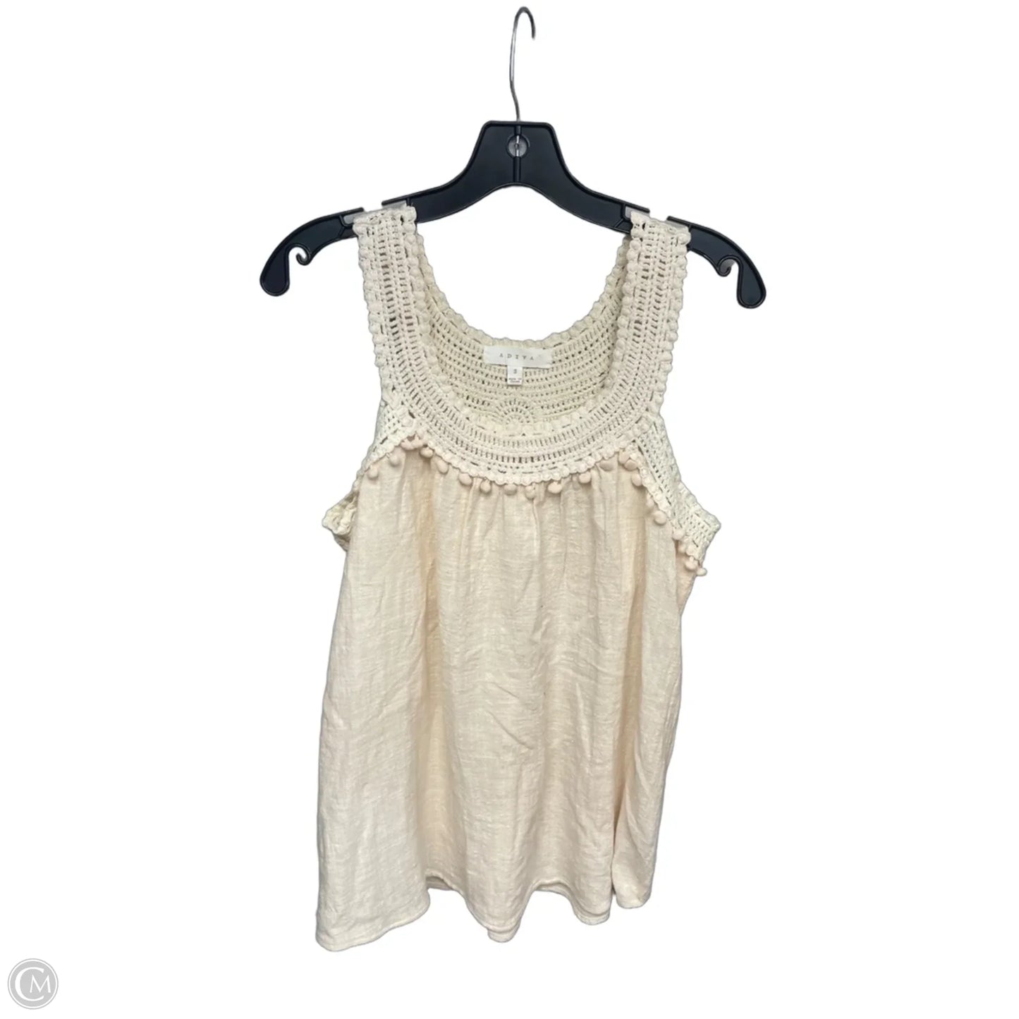 Top Sleeveless By Adiva In Cream, Size: S