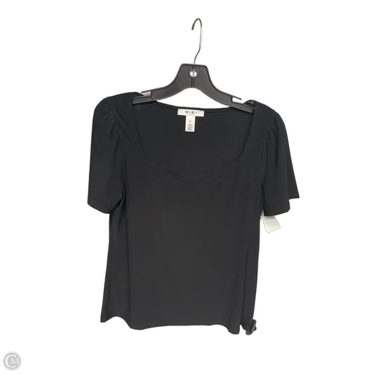 Top Short Sleeve By White House Black Market In Black, Size: M