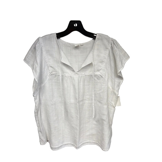 Top Short Sleeve By Gap In White, Size: Xl