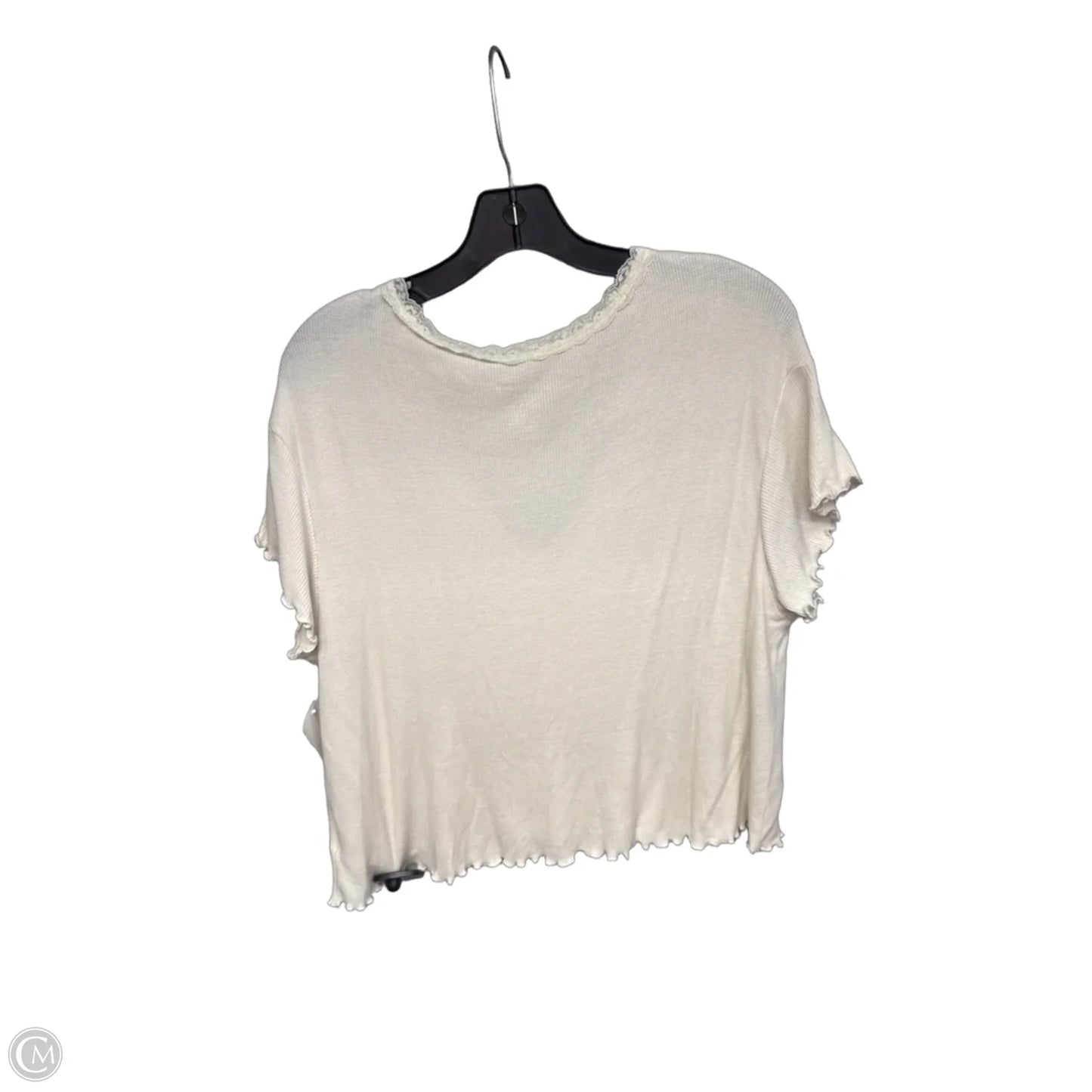 Top Short Sleeve By American Eagle In Cream, Size: L