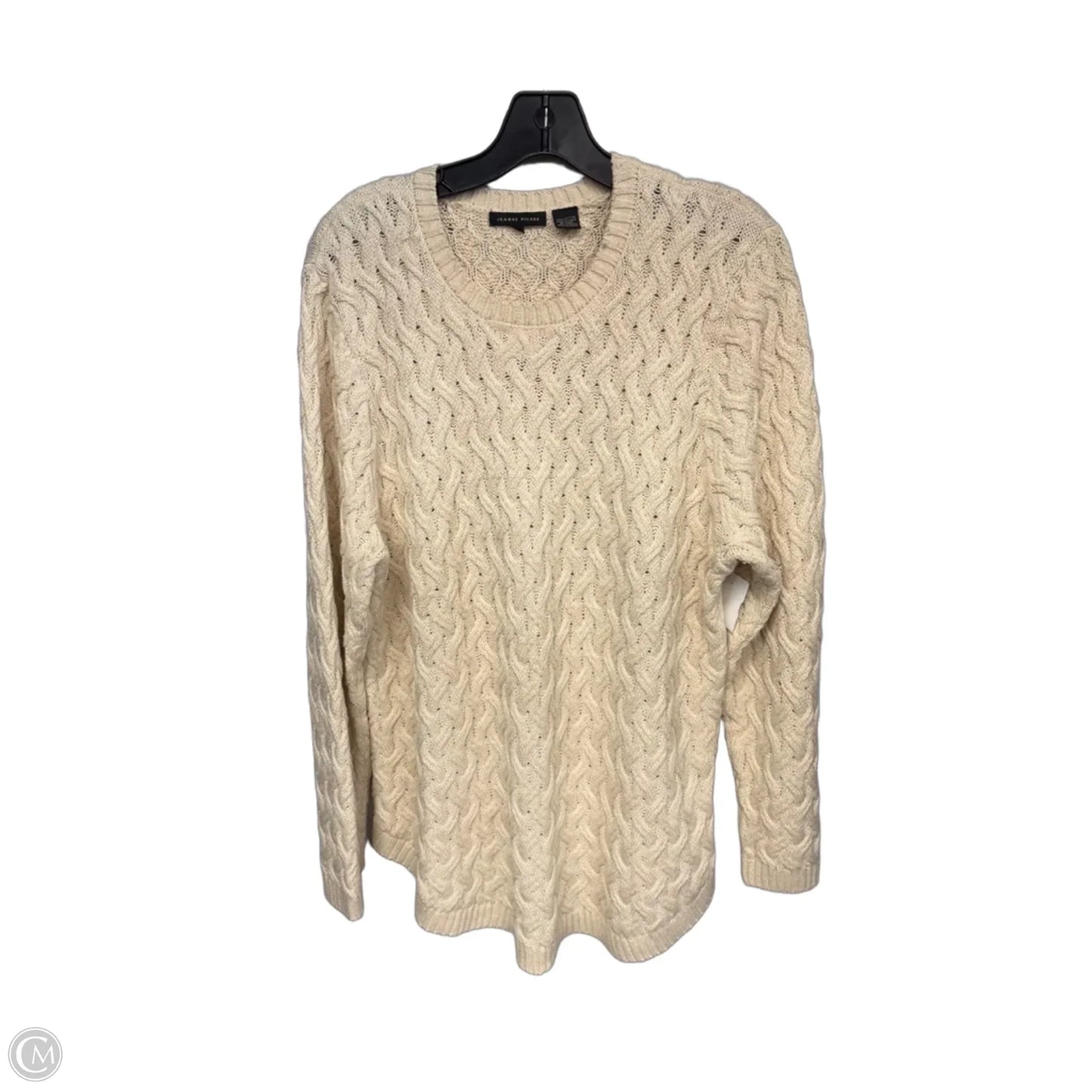 Sweater By Jeanne Pierre In Cream, Size: Xxl