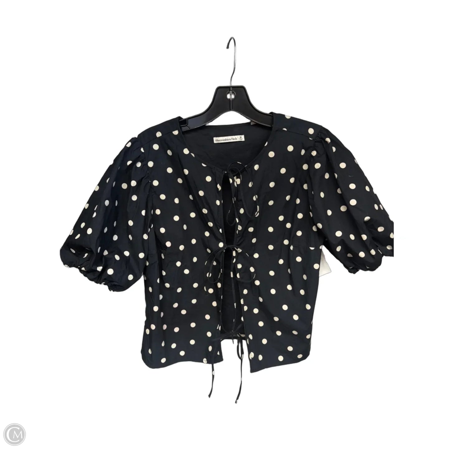 Top Short Sleeve By Abercrombie And Fitch In Black & Cream, Size: M