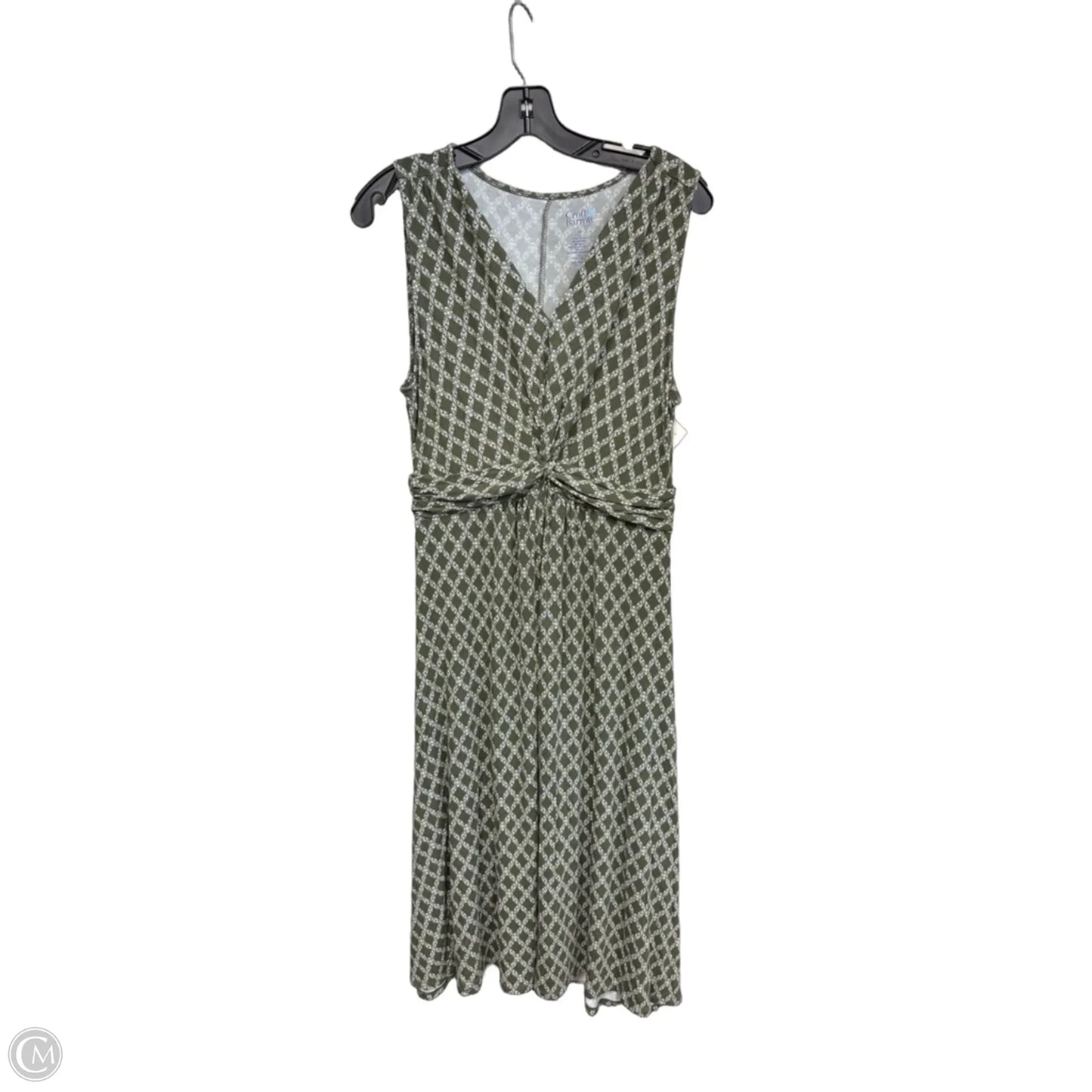 Dress Casual Midi By Croft And Barrow In Green & White, Size: M