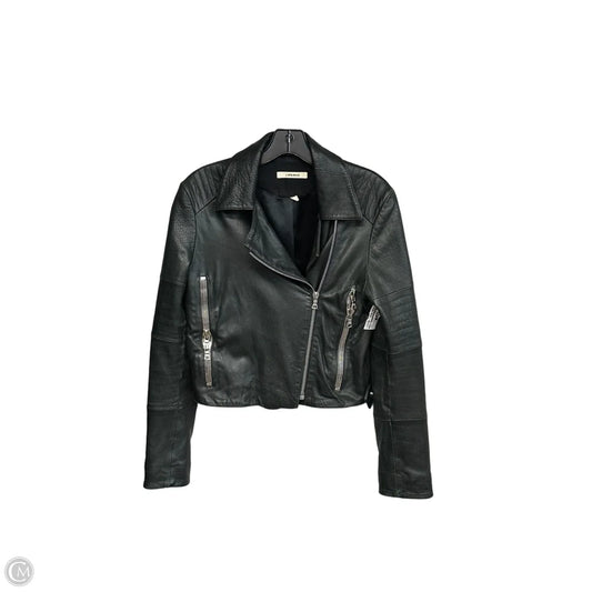 Jacket Leather By J Brand In Black, Size: M