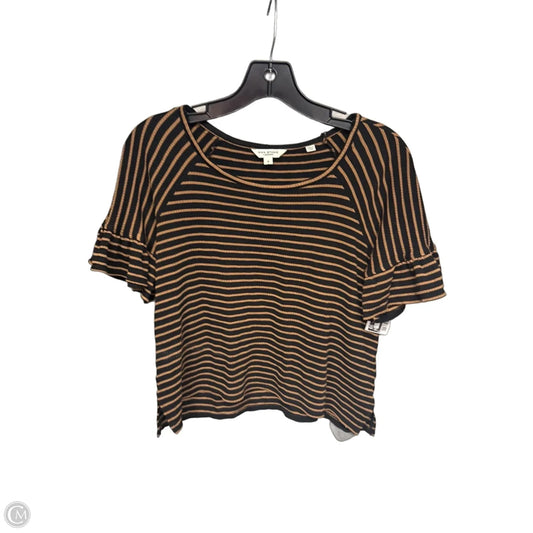 Top Short Sleeve By Max Studio In Black & Brown, Size: S