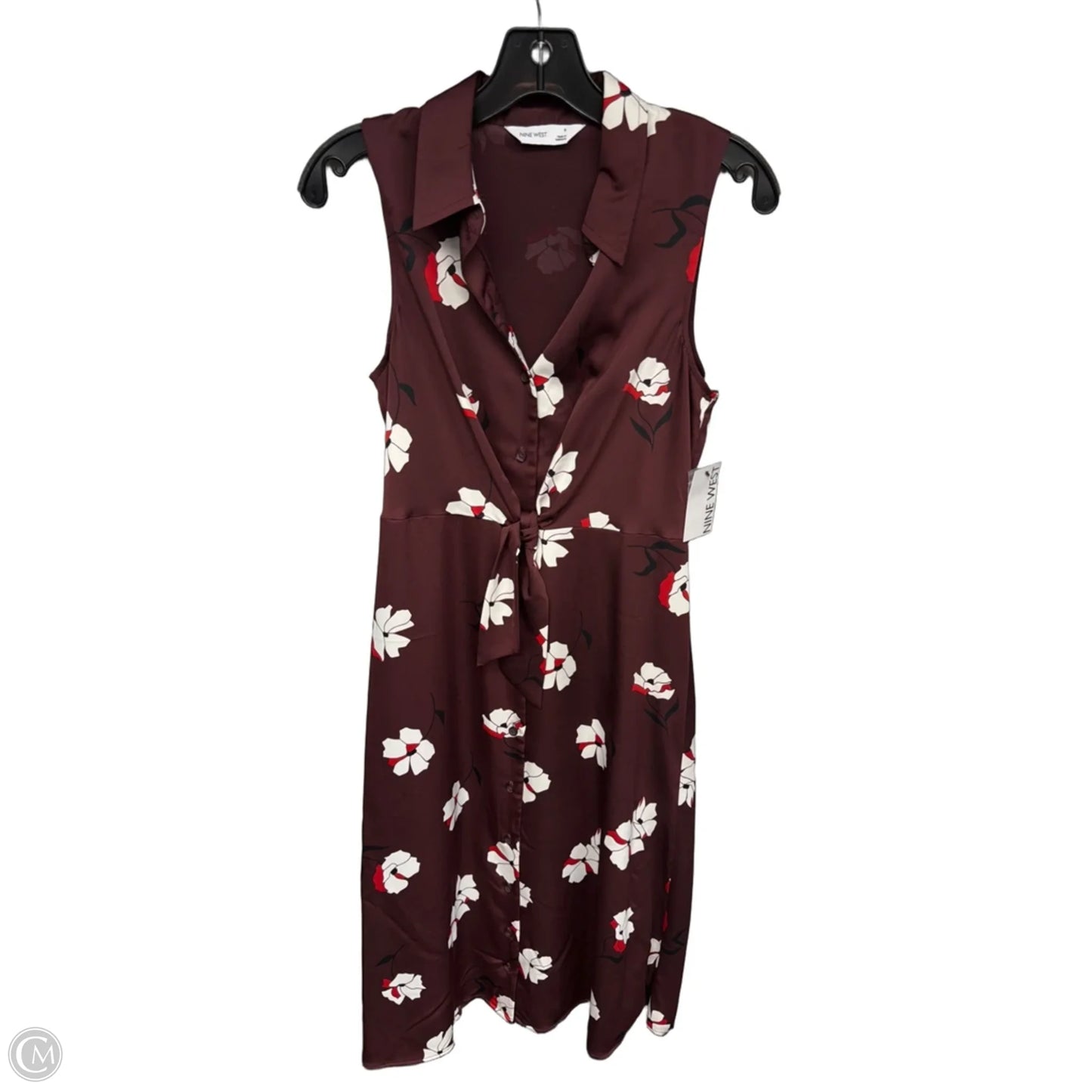 Dress Casual Midi By Nine West In Red, Size: S