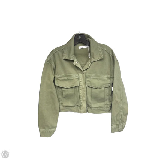 Jacket Utility By Zara In Green Denim, Size: Xs