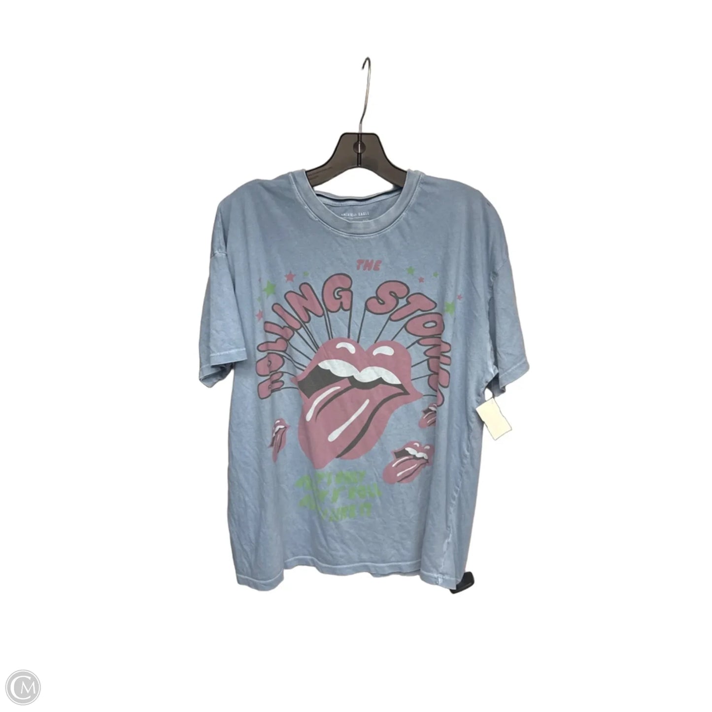 Top Short Sleeve By American Eagle In Blue, Size: M