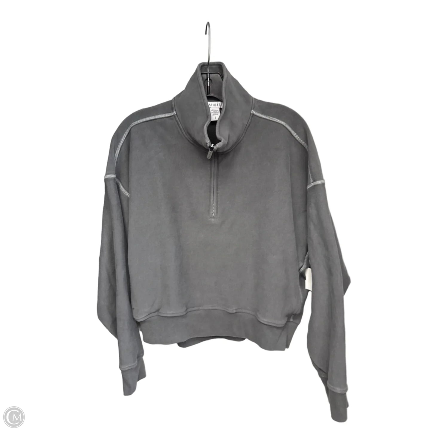 Athletic Sweatshirt Collar By Athleta In Grey, Size: L