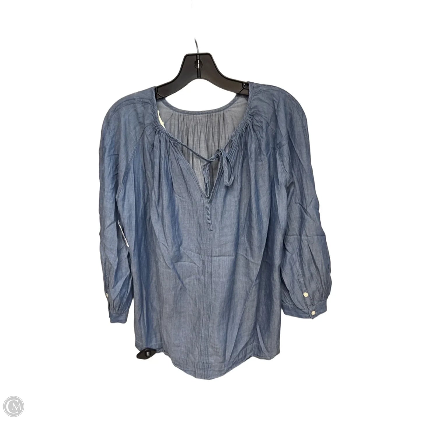 Top Long Sleeve By Madewell In Blue, Size: S