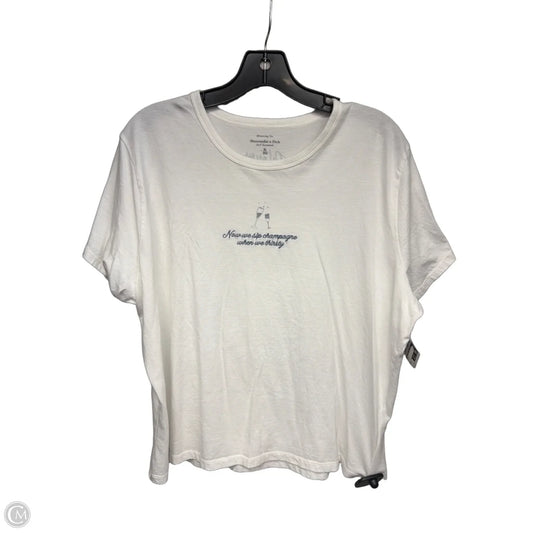 Top Short Sleeve By Abercrombie And Fitch In White, Size: Xl