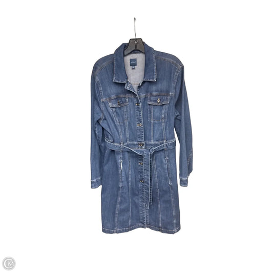Dress Casual Midi By J. Jill In Blue Denim, Size: Xl