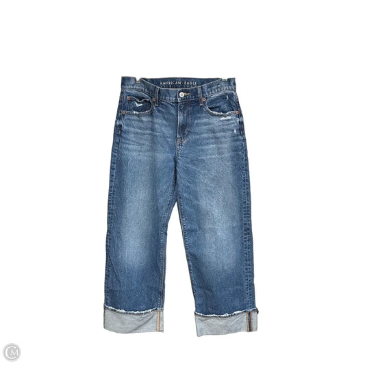 Jeans Straight By American Eagle In Blue Denim, Size: 2