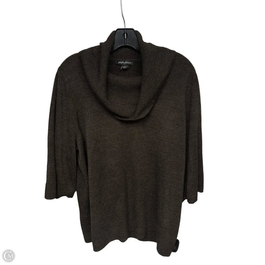 Sweater Short Sleeve By Designer Originals In Brown, Size: 2x