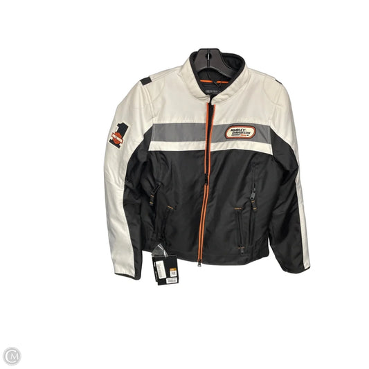 Jacket Moto By Harley Davidson In Black & White, Size: M