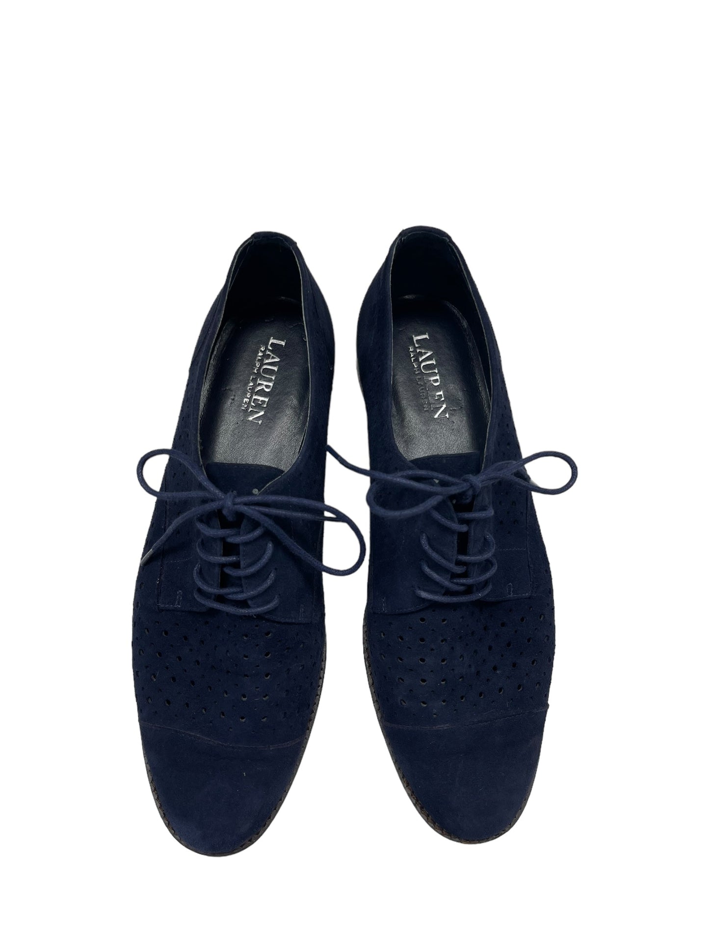Navy Shoes Flats Lauren By Ralph Lauren, Size 8.5