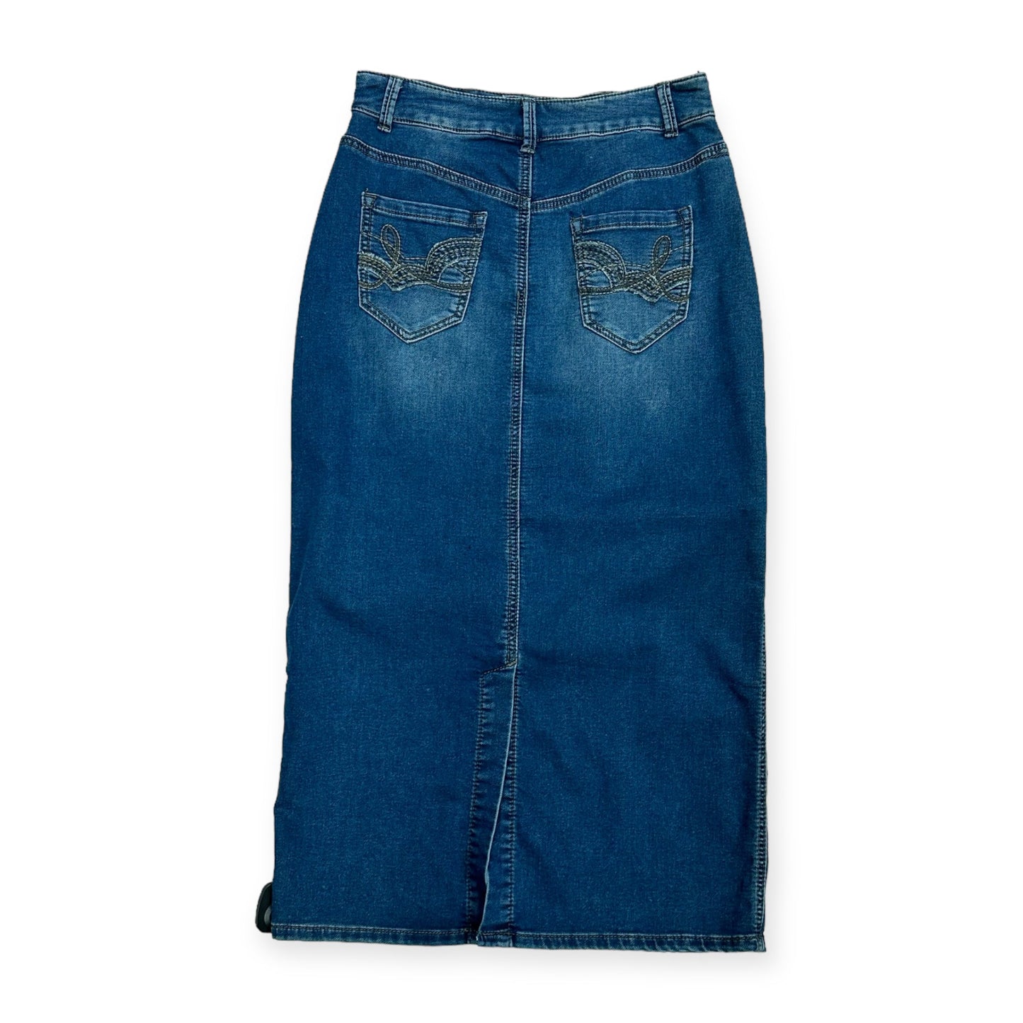 Blue Denim Skirt Midi Christopher And Banks, Size 4petite