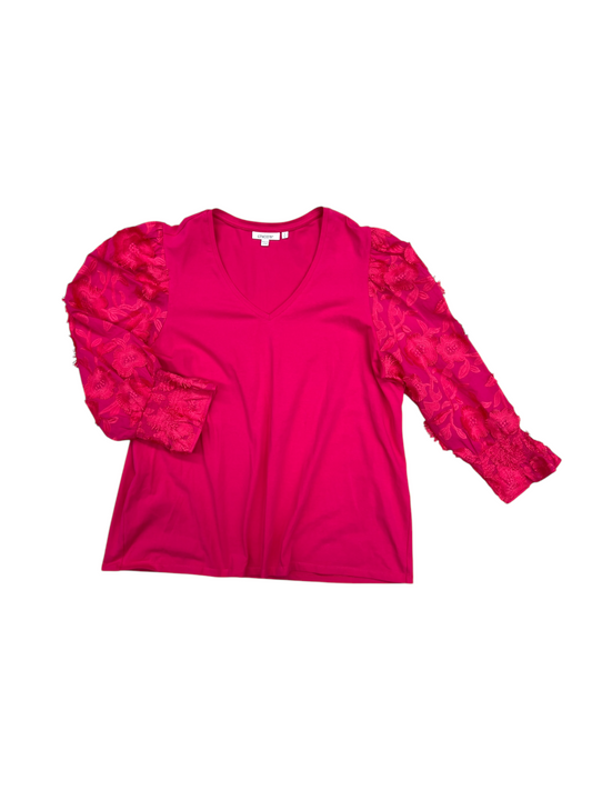 Top Long Sleeve By Chicos In Pink, Size: Xl