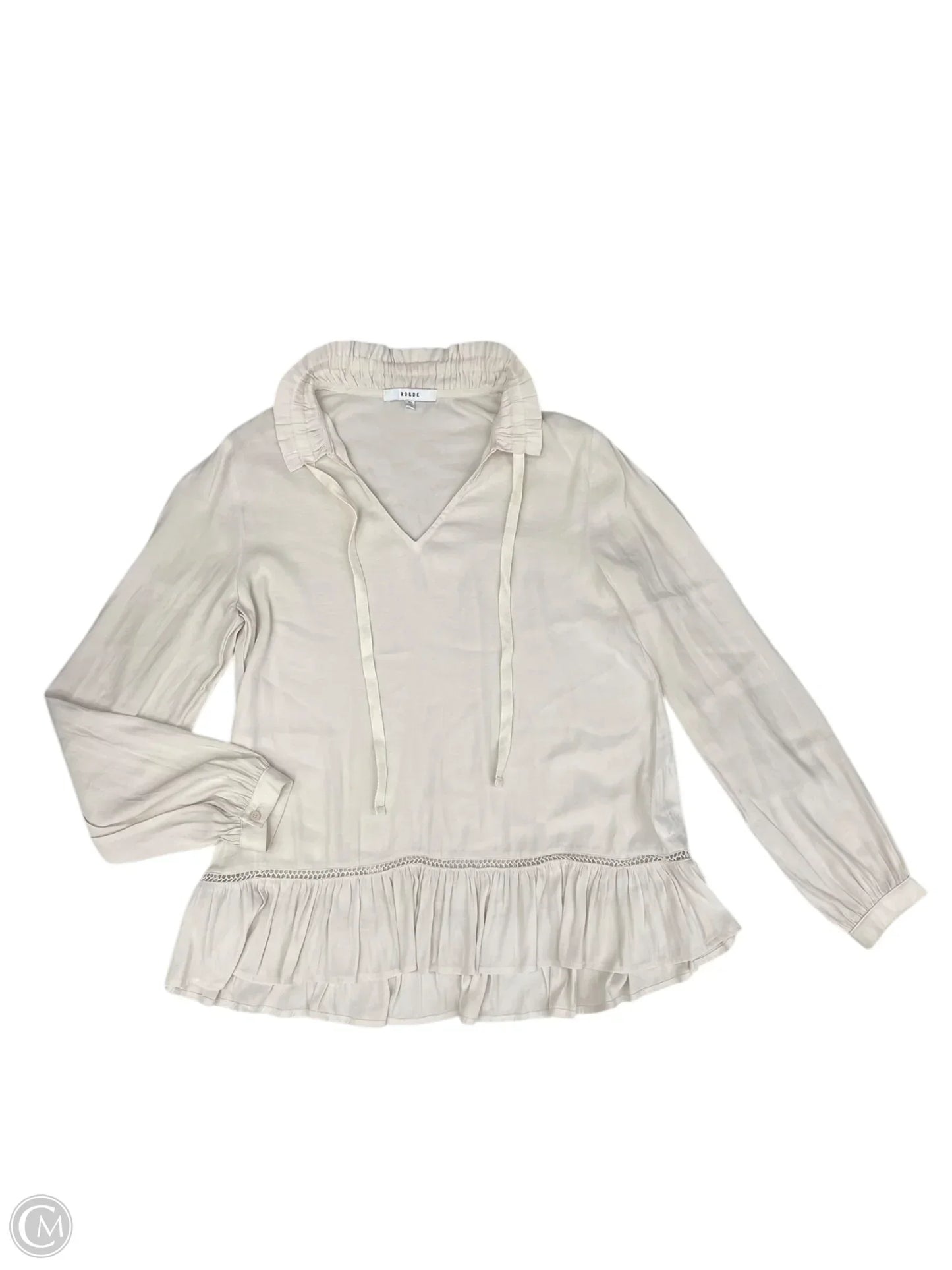Top Long Sleeve By Ro & De In Ivory, Size: Xs
