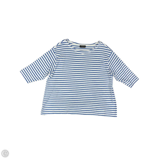 Top 3/4 Sleeve By Lane Bryant In Blue & White, Size: 3x