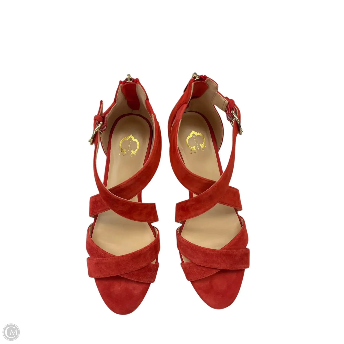 Sandals Heels Block By Clothes Mentor In Orange, Size: 6