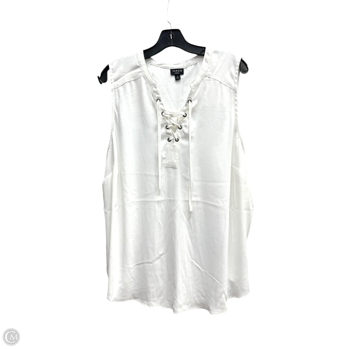 Top Sleeveless By Torrid In White, Size: 2x