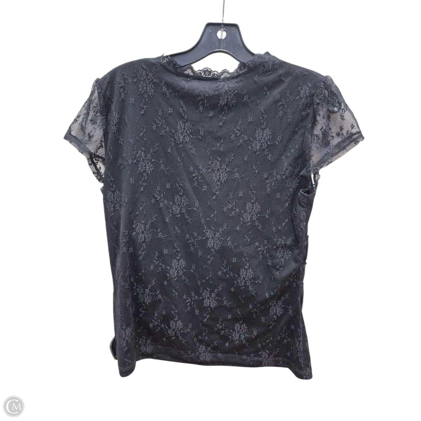 Top Short Sleeve By Apt 9 In Black, Size: L