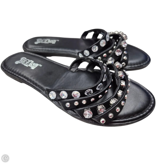 Sandals Flats By Brash In Black, Size: 7.5