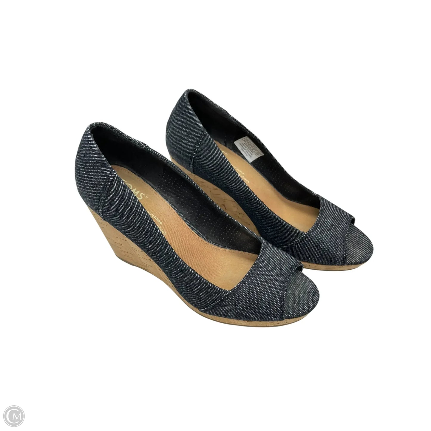 Shoes Heels Wedge By Toms In Black, Size: 5.5