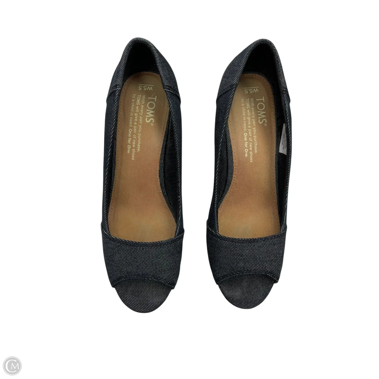 Shoes Heels Wedge By Toms In Black, Size: 5.5
