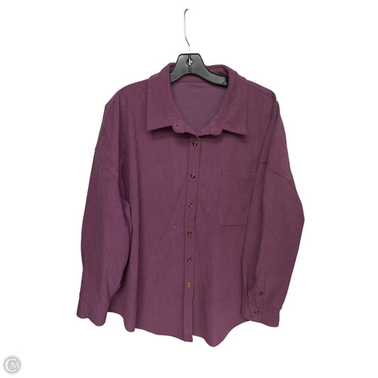 Jacket Shirt By Clothes Mentor In Purple, Size: 2x