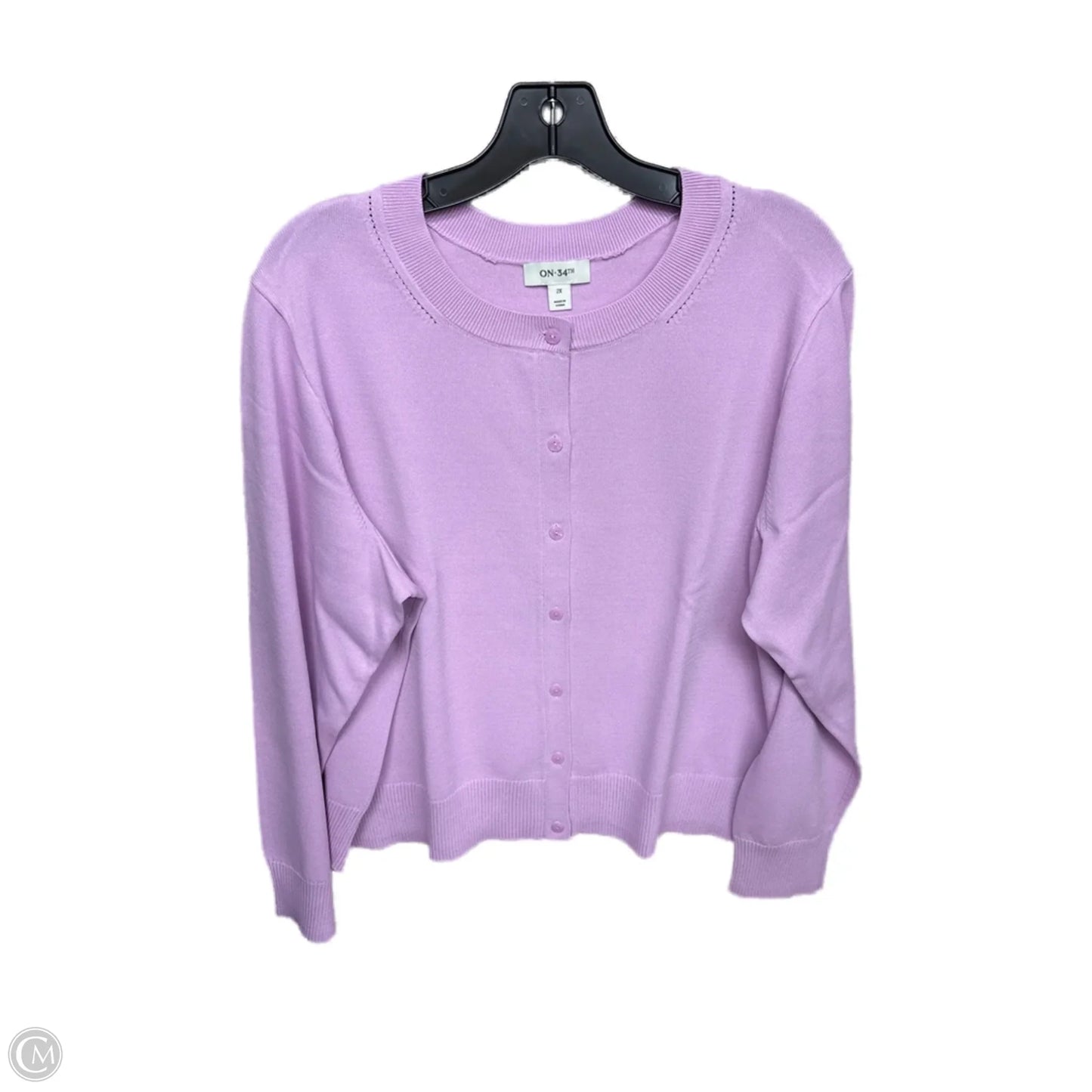 Cardigan By Clothes Mentor In Purple, Size: 2x