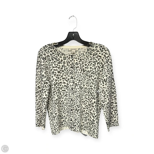 Sweater Cardigan By Clothes Mentor In Animal Print, Size: L