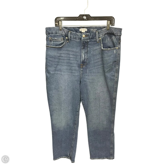 Jeans Straight By Good American In Blue Denim, Size: 16