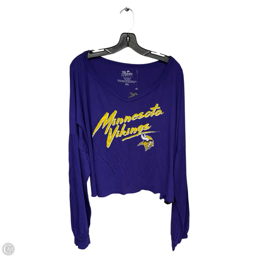 Athletic Top Long Sleeve Collar By Nfl In Purple, Size: 2x