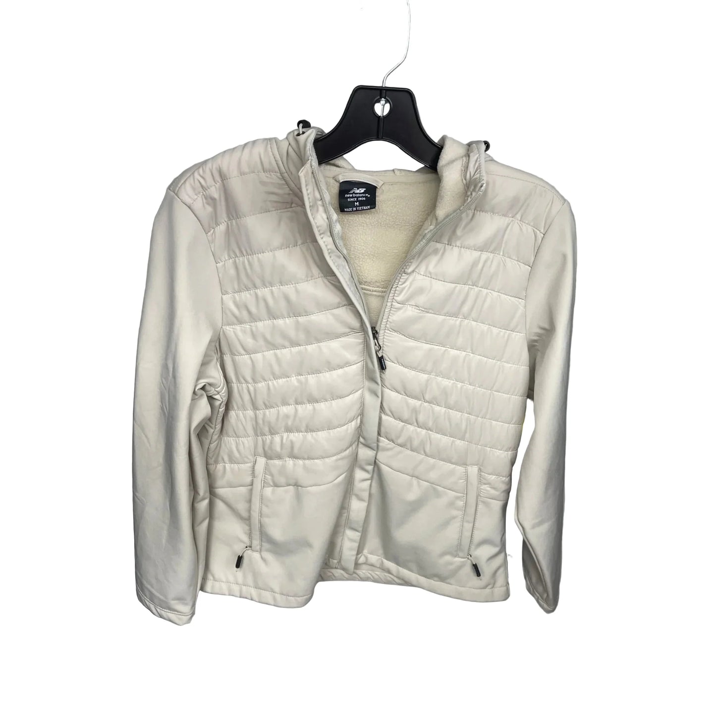 Athletic Jacket By New Balance In Cream, Size: M