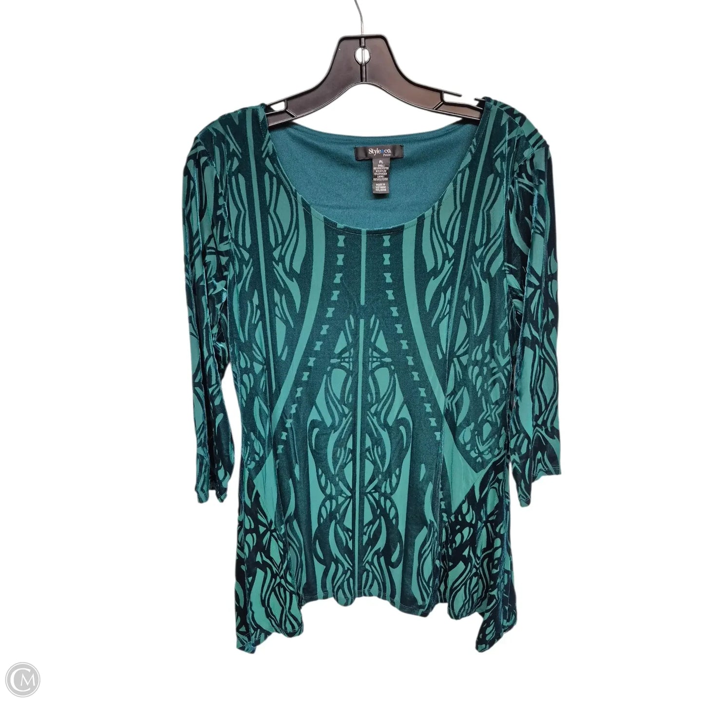 Top Long Sleeve By Style And Company In Green, Size: Lp