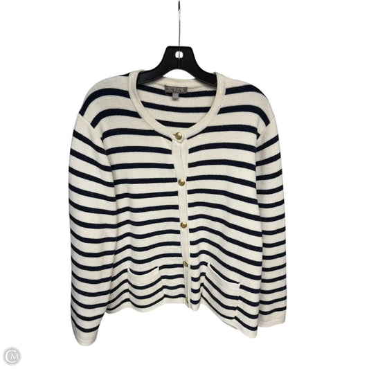 Cardigan By J. Crew In Blue & Cream, Size: 3x