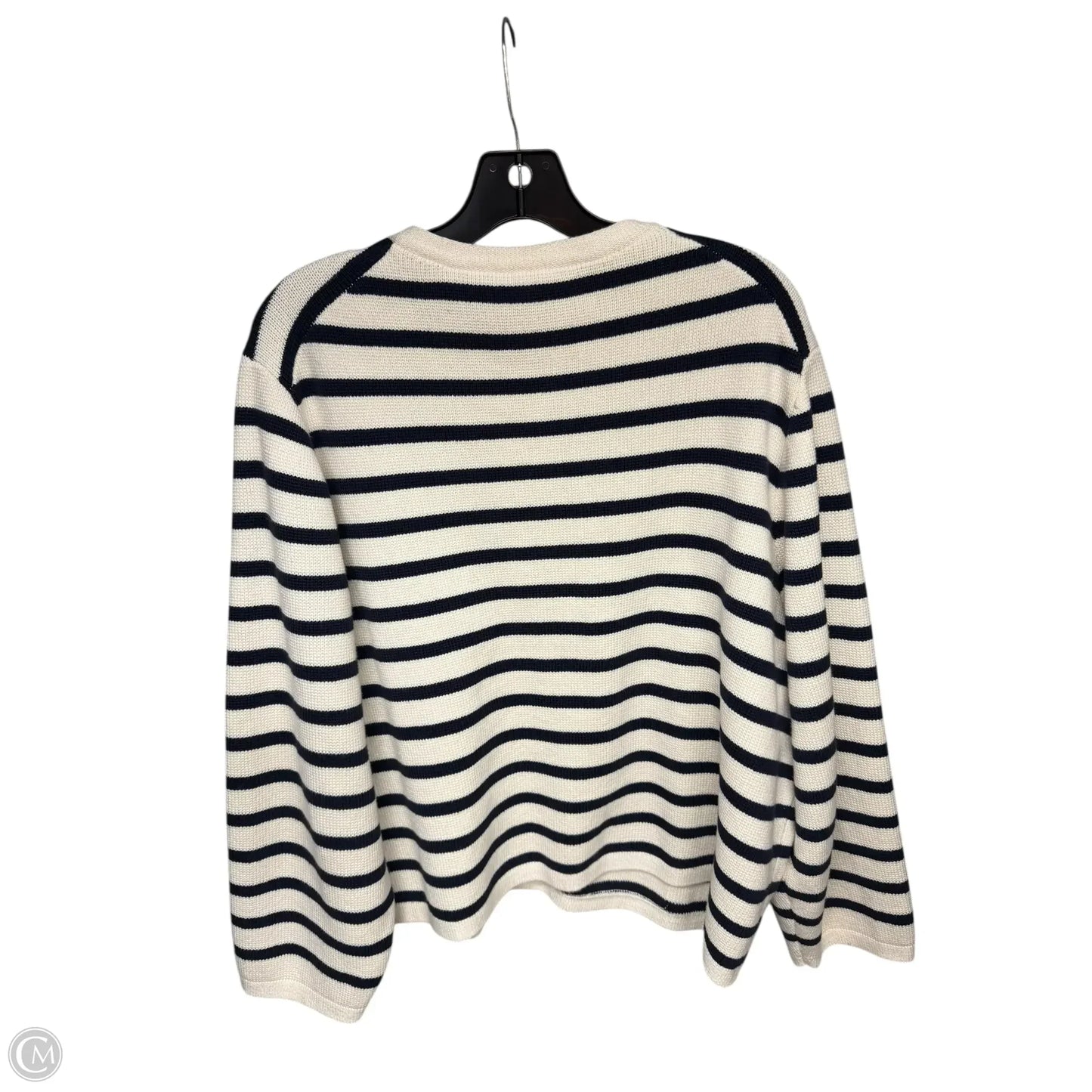 Cardigan By J. Crew In Blue & Cream, Size: 3x