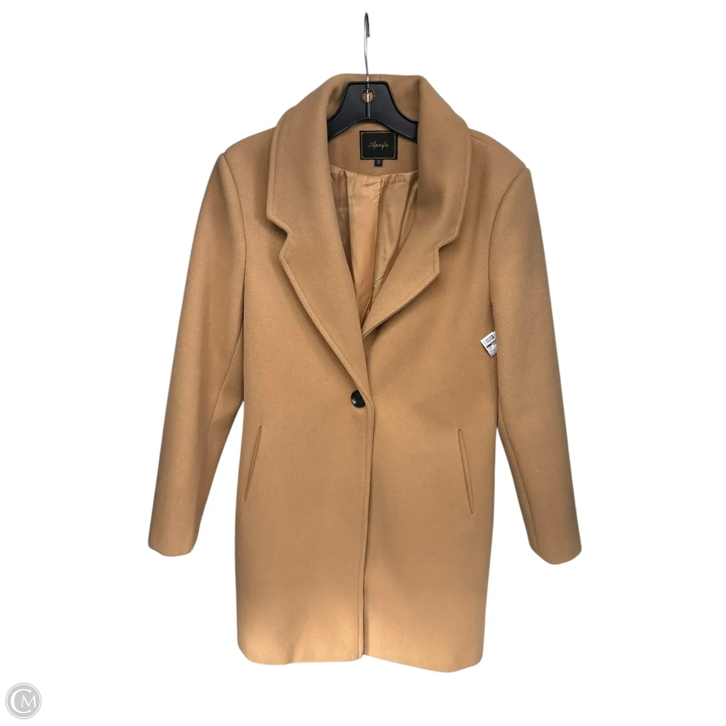 Coat Peacoat By Clothes Mentor In Tan, Size: S