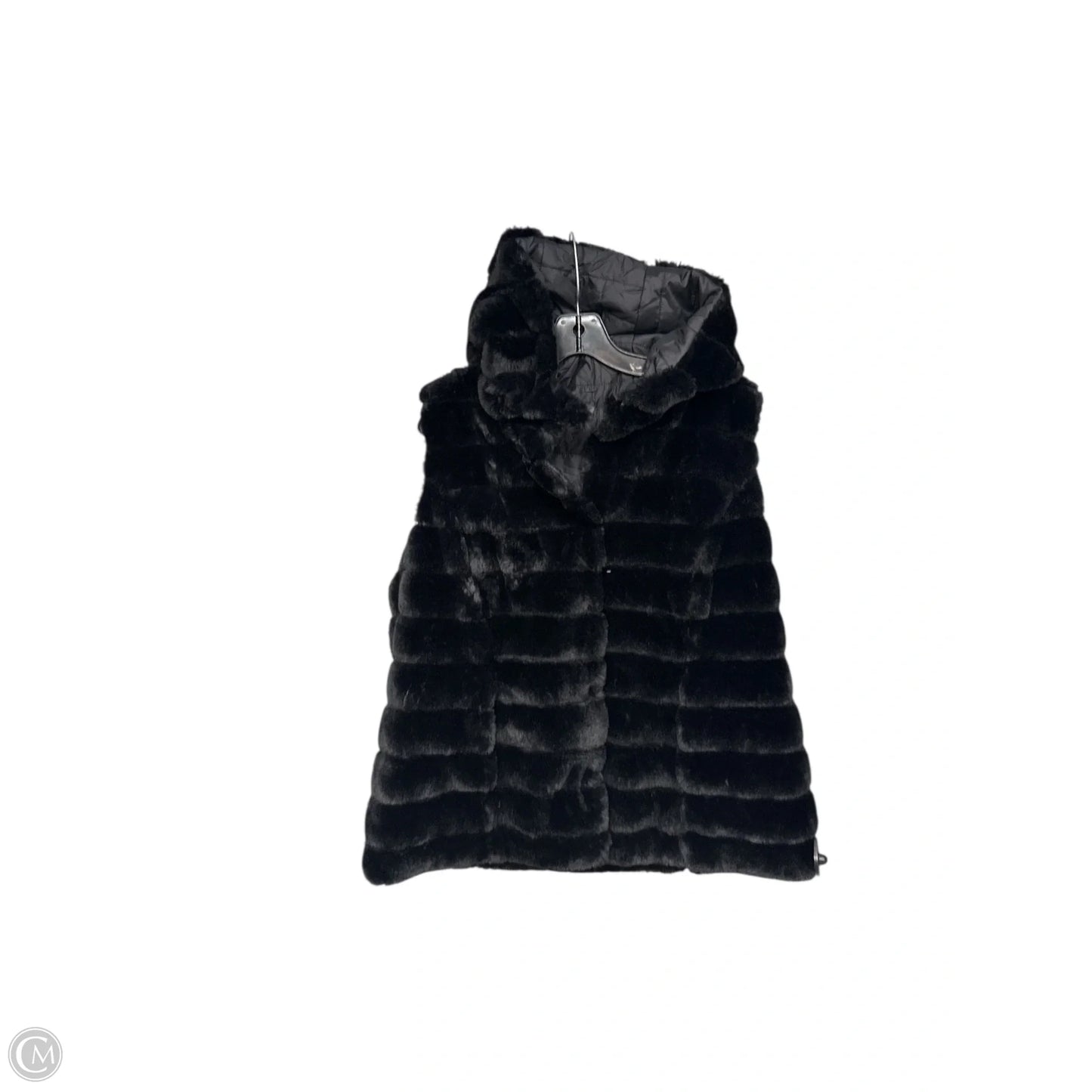 Vest Faux Fur & Sherpa By Clothes Mentor In Black, Size: L