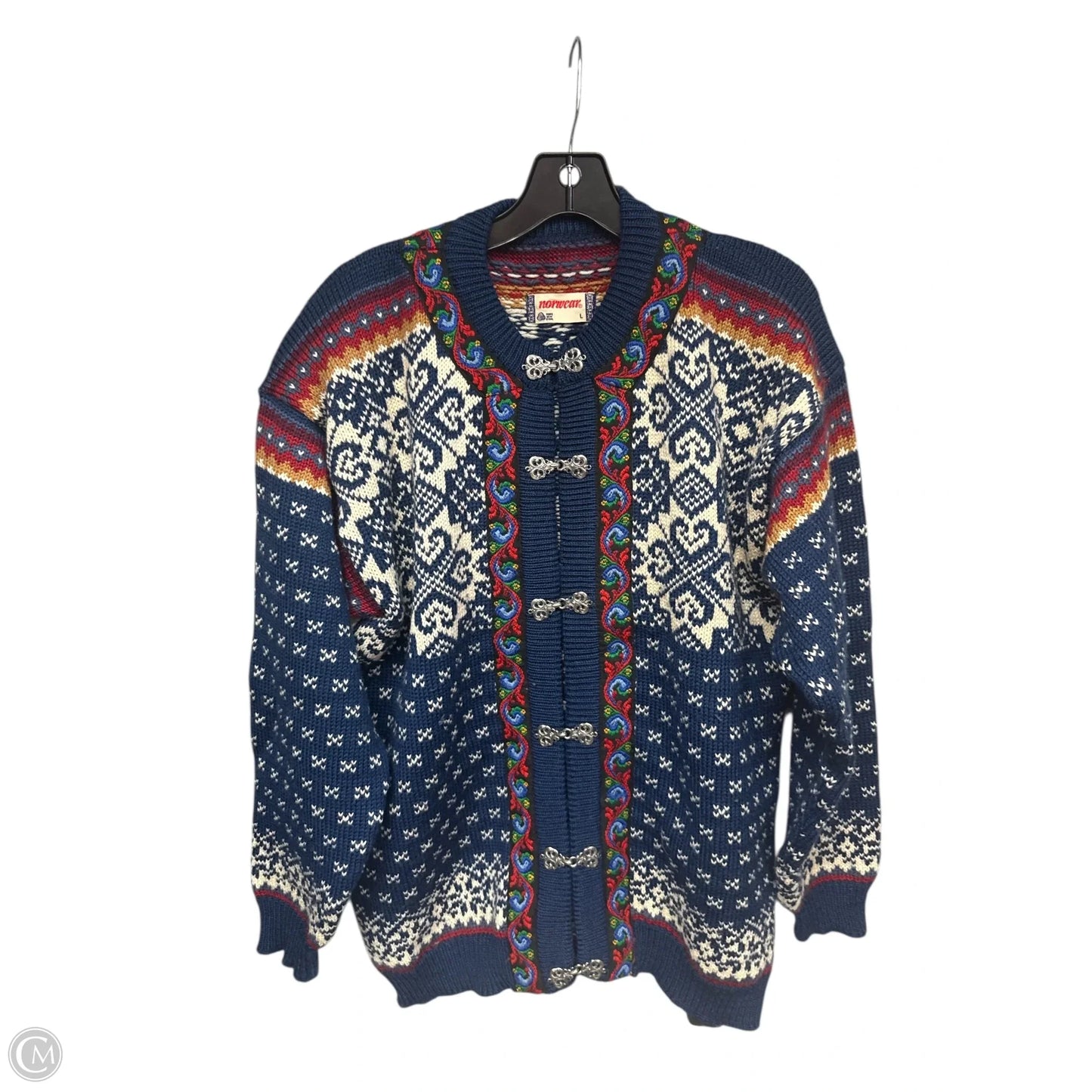 Cardigan By Clothes Mentor In Blue, Size: L