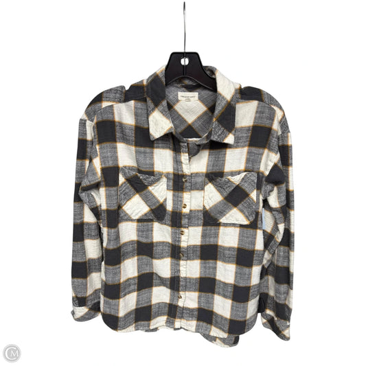 Top Long Sleeve By Thread And Supply In Grey & White, Size: S