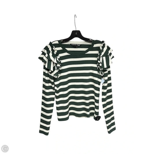 Top Long Sleeve By Veronica Beard In Green & White, Size: S