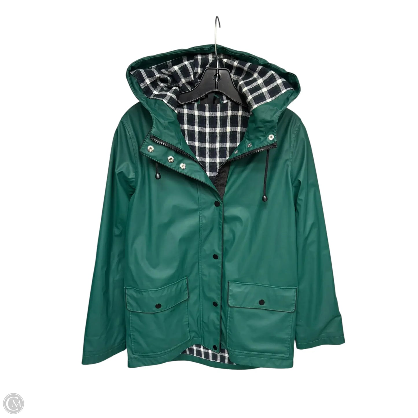 Coat Raincoat By Topshop In Green, Size: 8