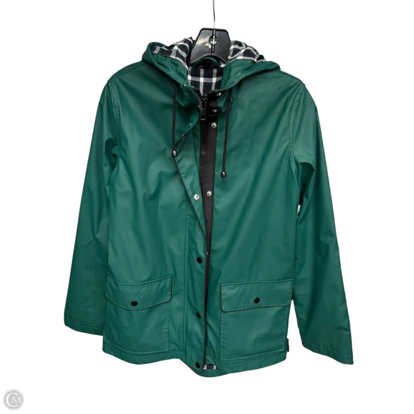 Coat Raincoat By Topshop In Green, Size: 8