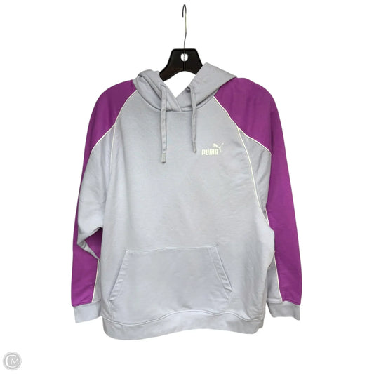 Athletic Sweatshirt Hoodie By Puma In Purple, Size: Xl