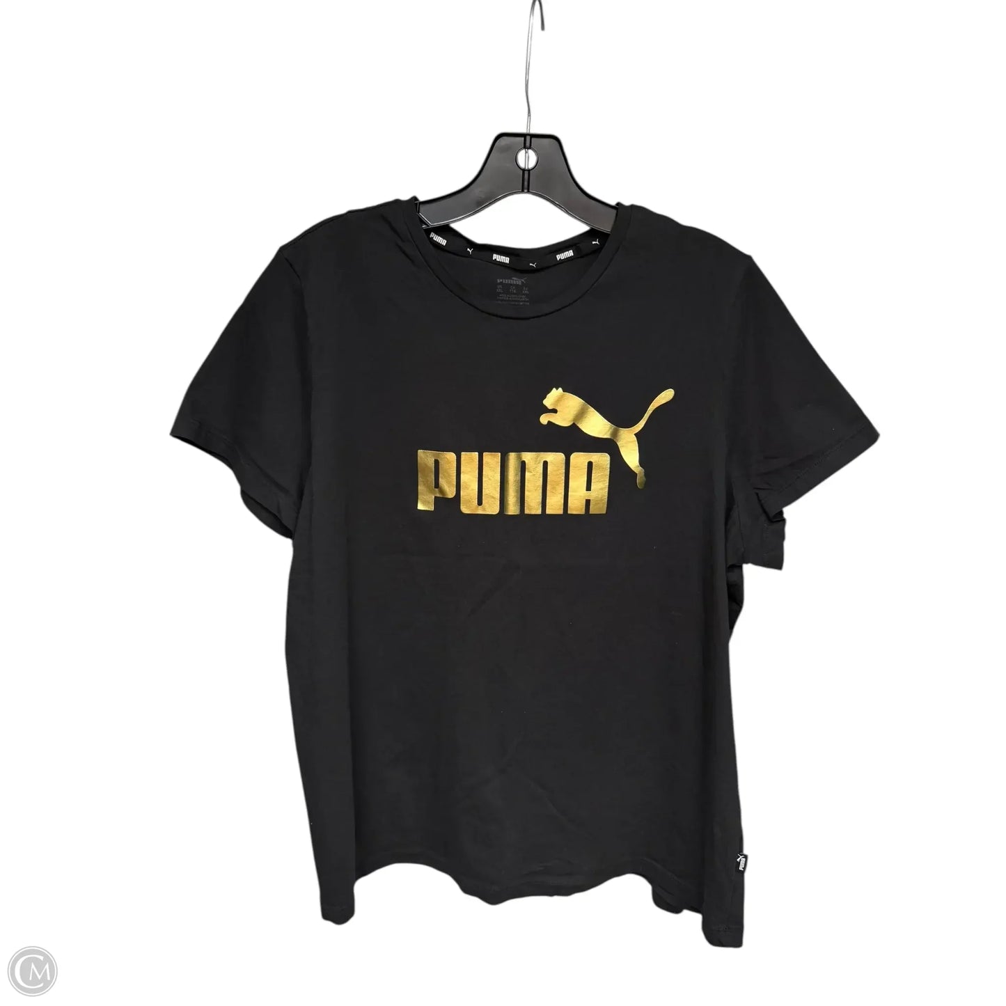Athletic Top Short Sleeve By Puma In Black, Size: Xxl
