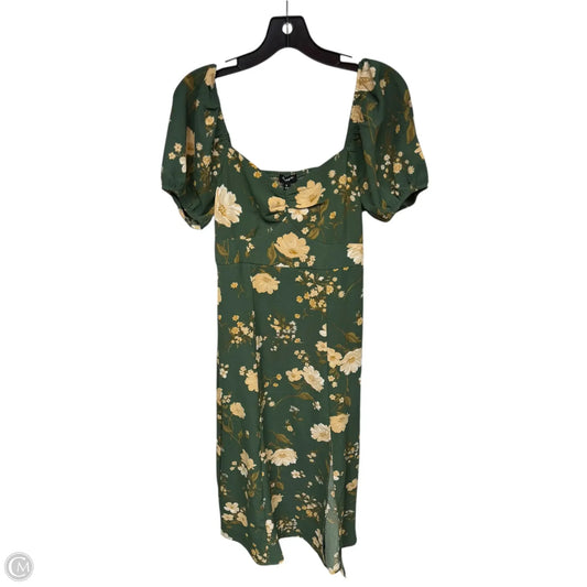 Dress Casual Midi By Blu Pepper In Cream & Green, Size: S