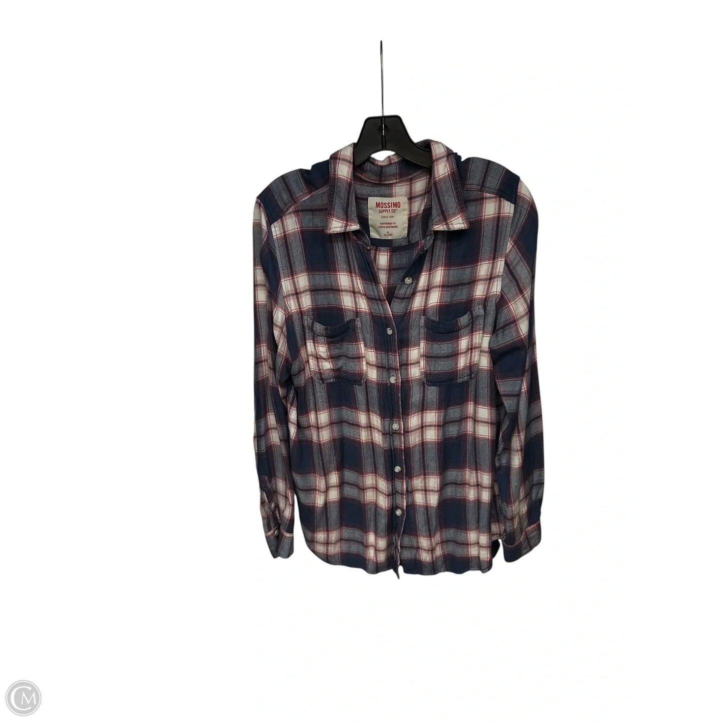 Top Long Sleeve By Mossimo In Blue & Pink, Size: Xl